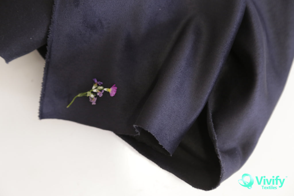 N 2019 Recycled Polyester Suede Fabric Black - Vivify Textiles