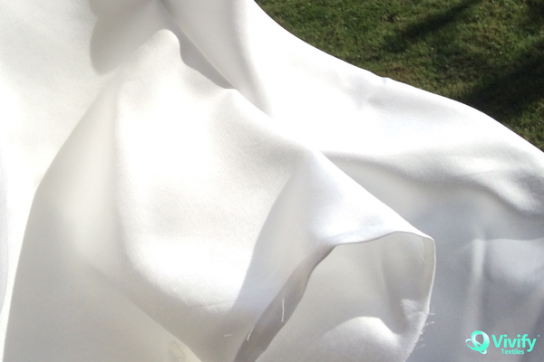 Bamboo Fine Gabardine Fabric White - Vivify Textiles